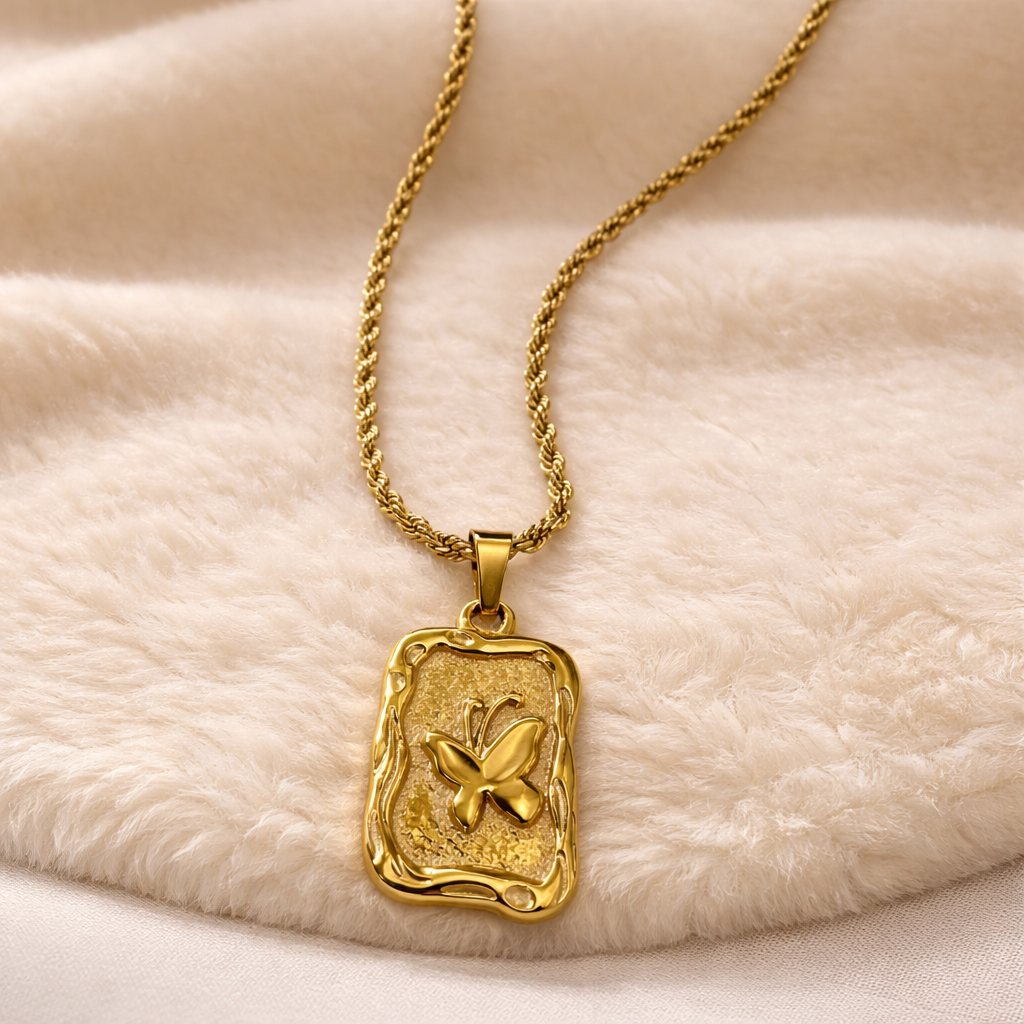 Gold Butterfly Pendant Necklace