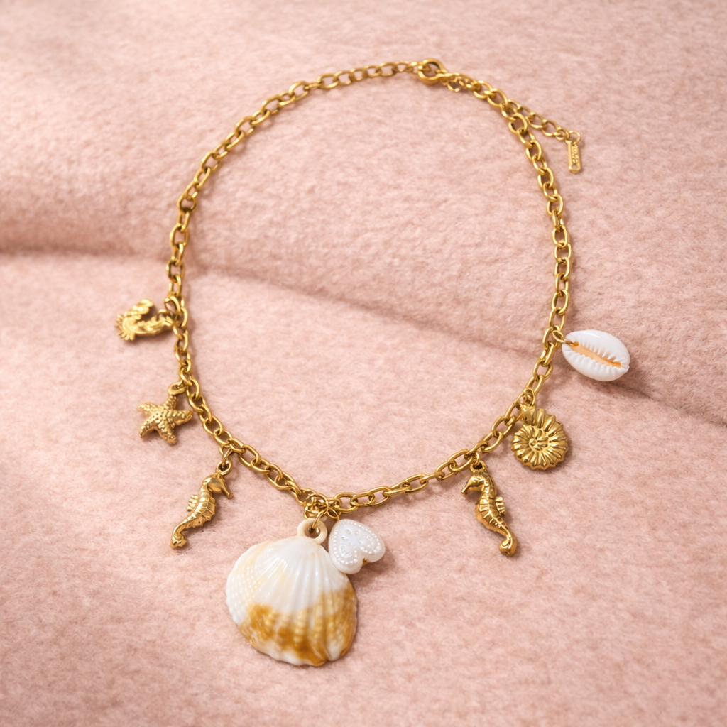 Gold Sea Charm Necklace