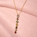 Multicolor Gemstone Drop Necklace