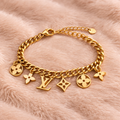 Gold Initial Charm Bracelet