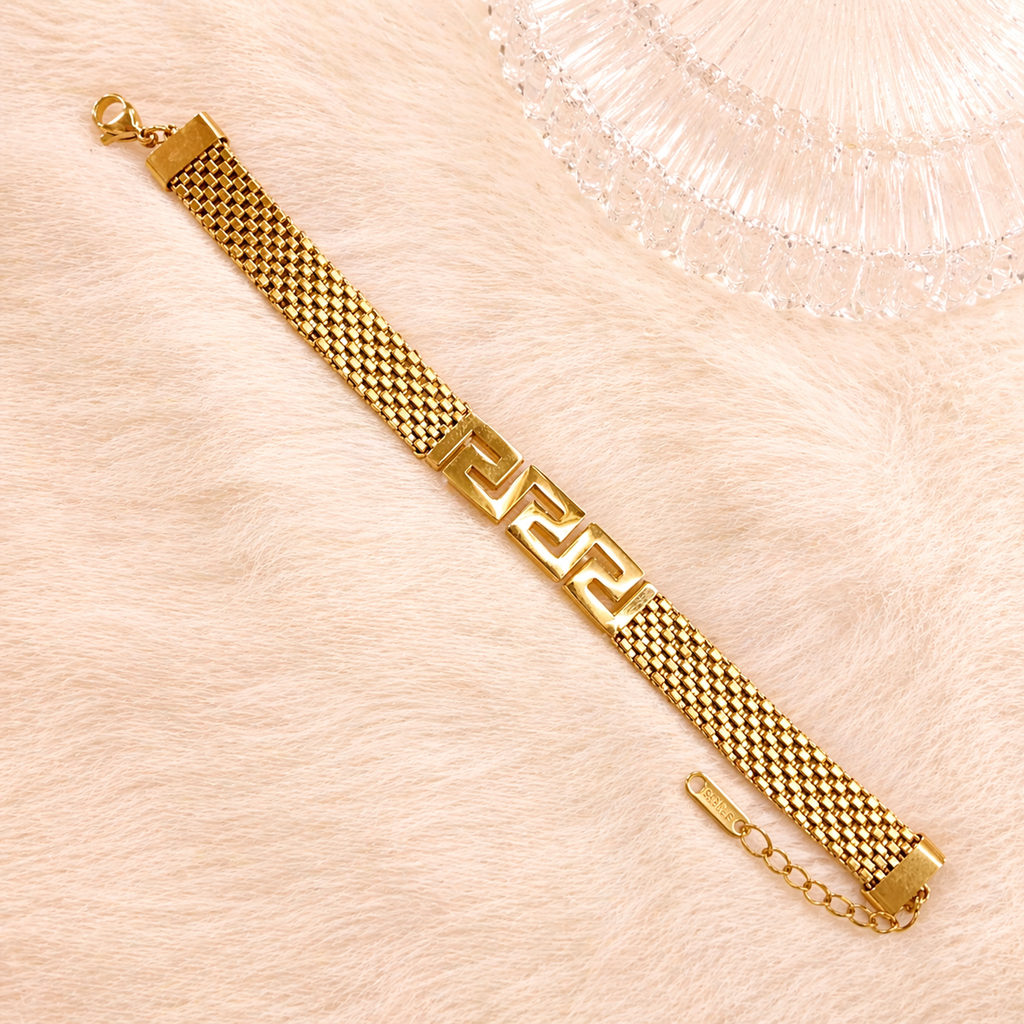 Gold Greek Key Bracelet