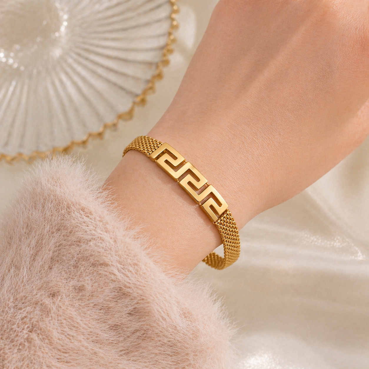 Gold Greek Key Bracelet