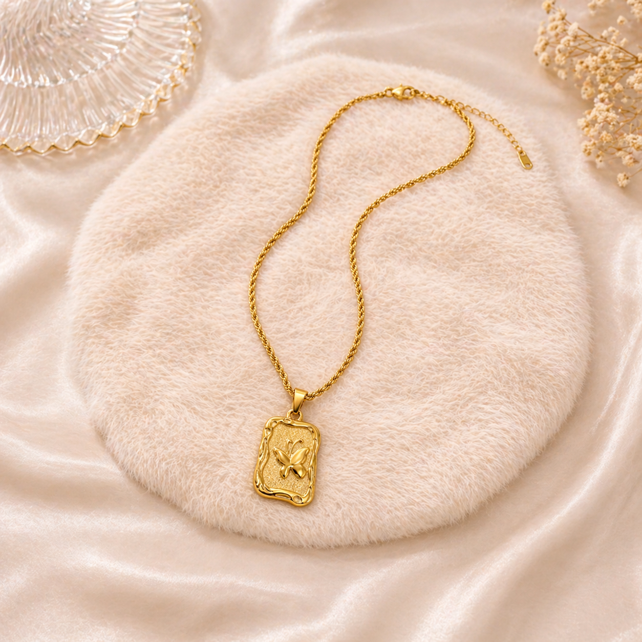Gold Butterfly Pendant Necklace