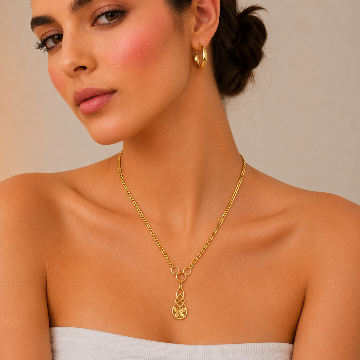 Gold Butterfly Pendant Necklace