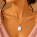 Gold Organic Stone double face Necklace