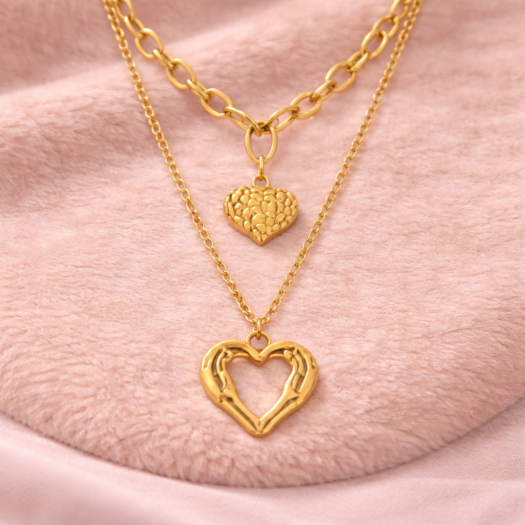 Gold Layered Heart Necklace
