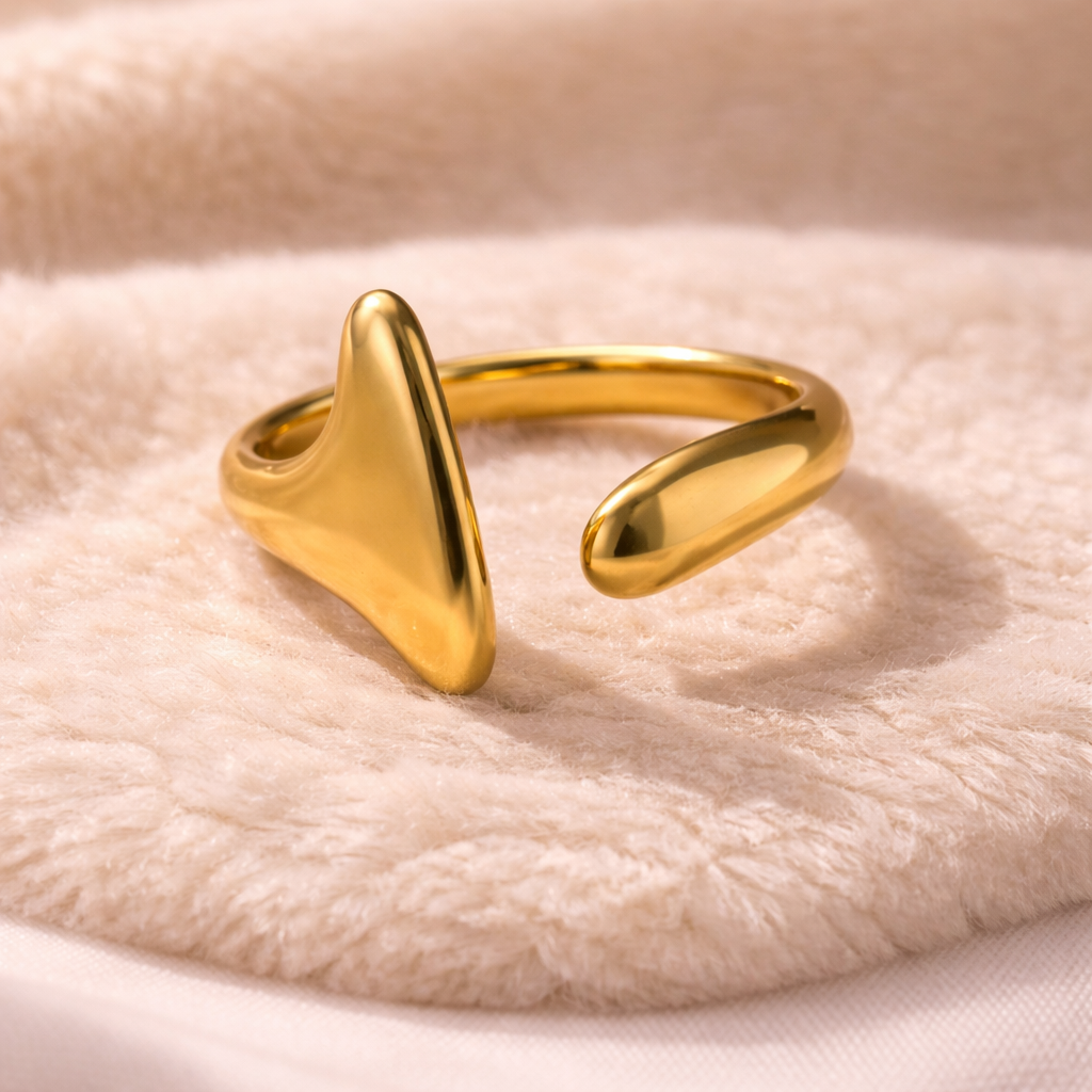 Gold Abstract Open Ring