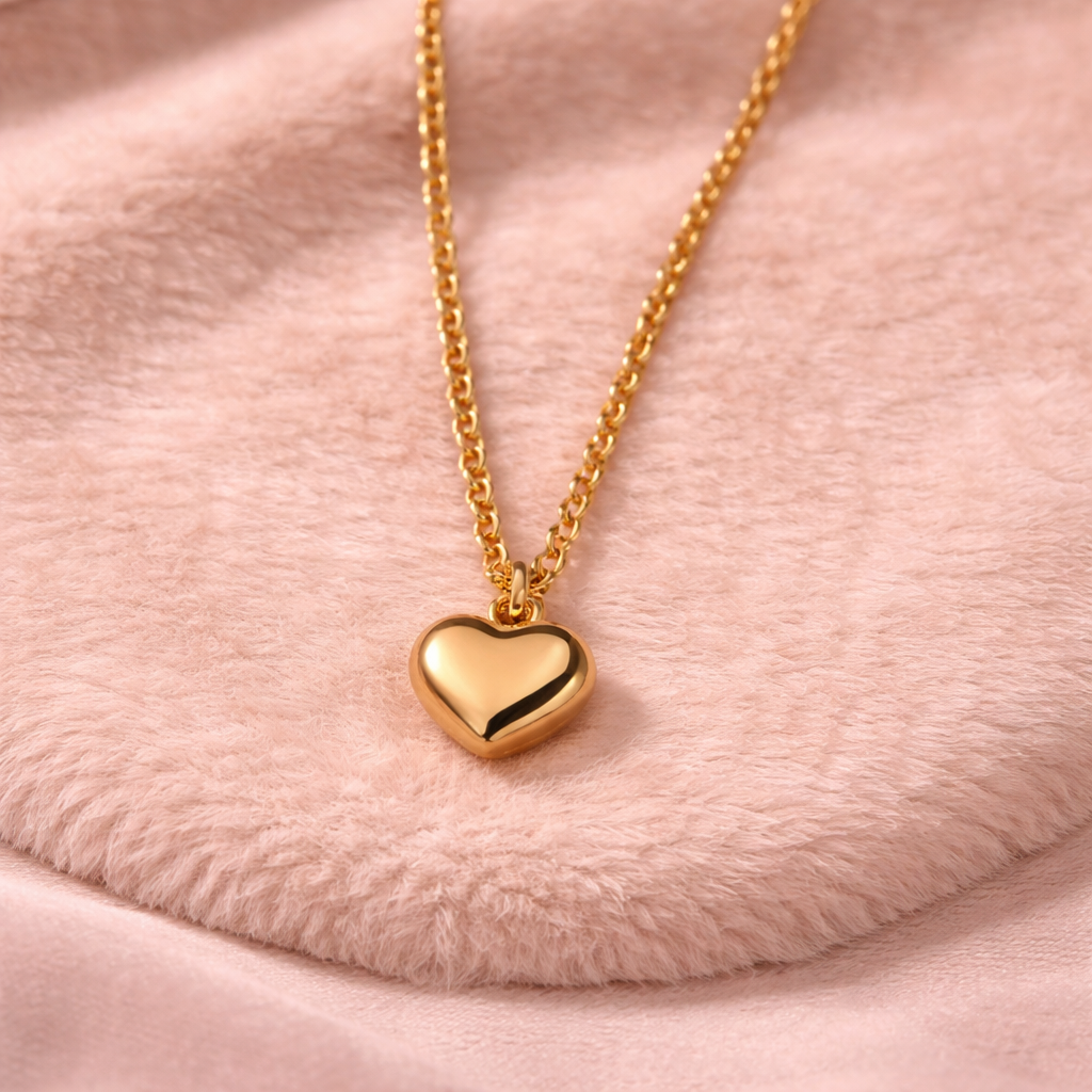 Gold Heart Pendant Necklace
