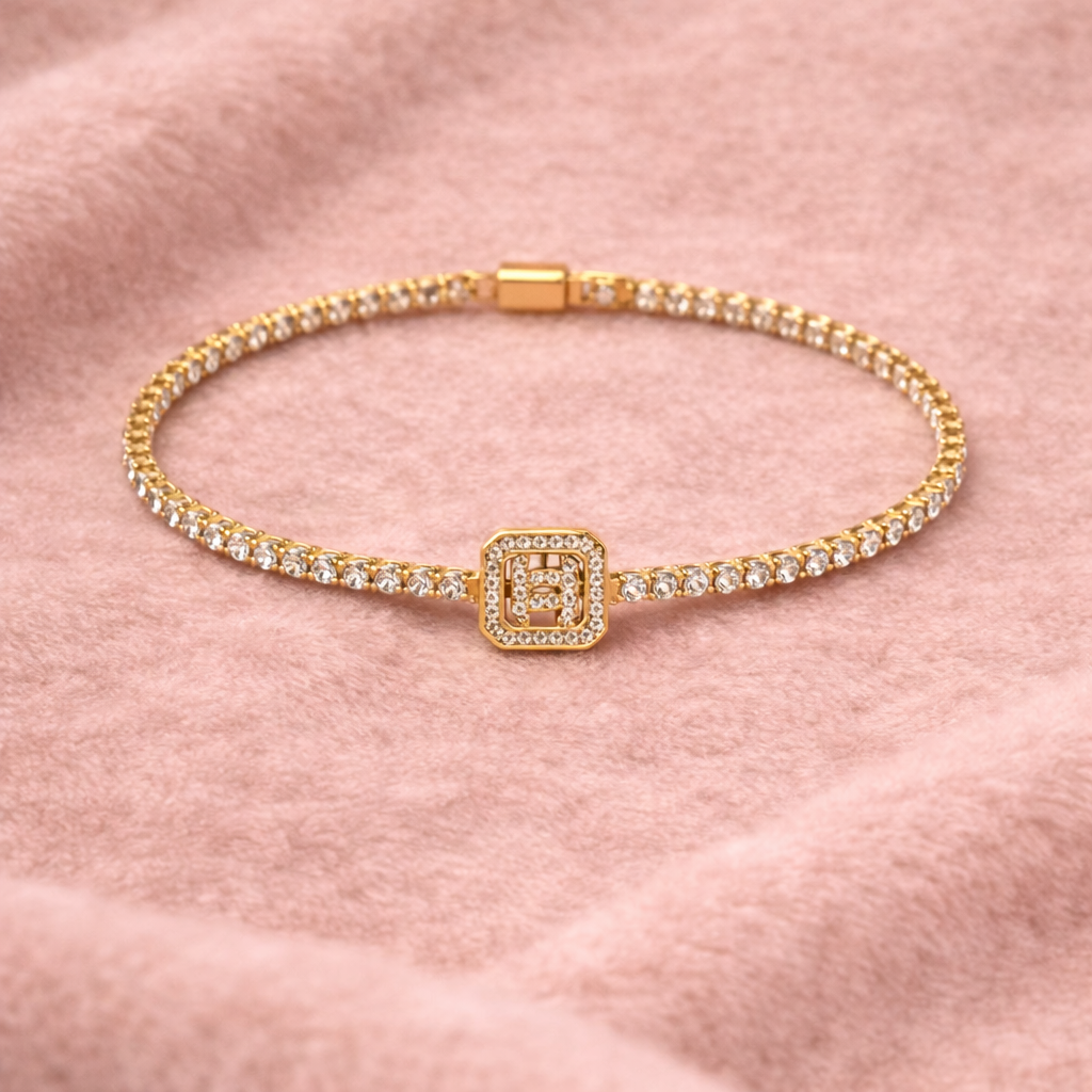 Gold Crystal Tennis Bracelet