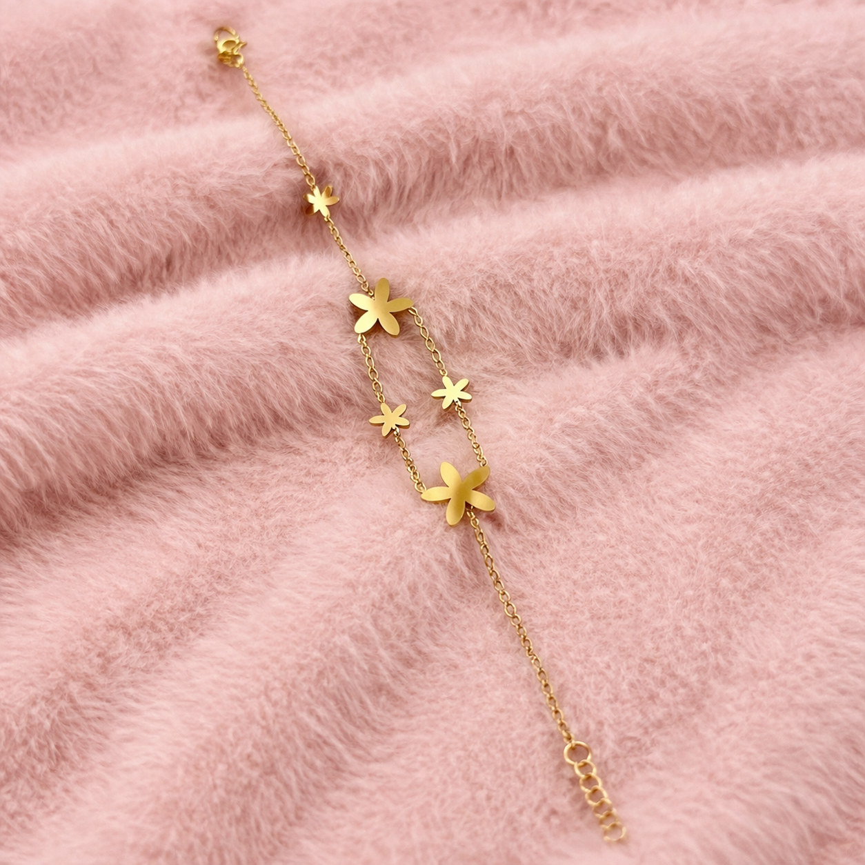 Gold Floral Chain Bracelet