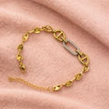 Mixed Link Bracelet with Crystal Accent