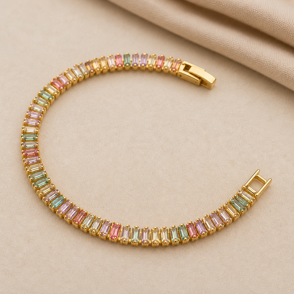 Rainbow Crystal Tennis Bracelet