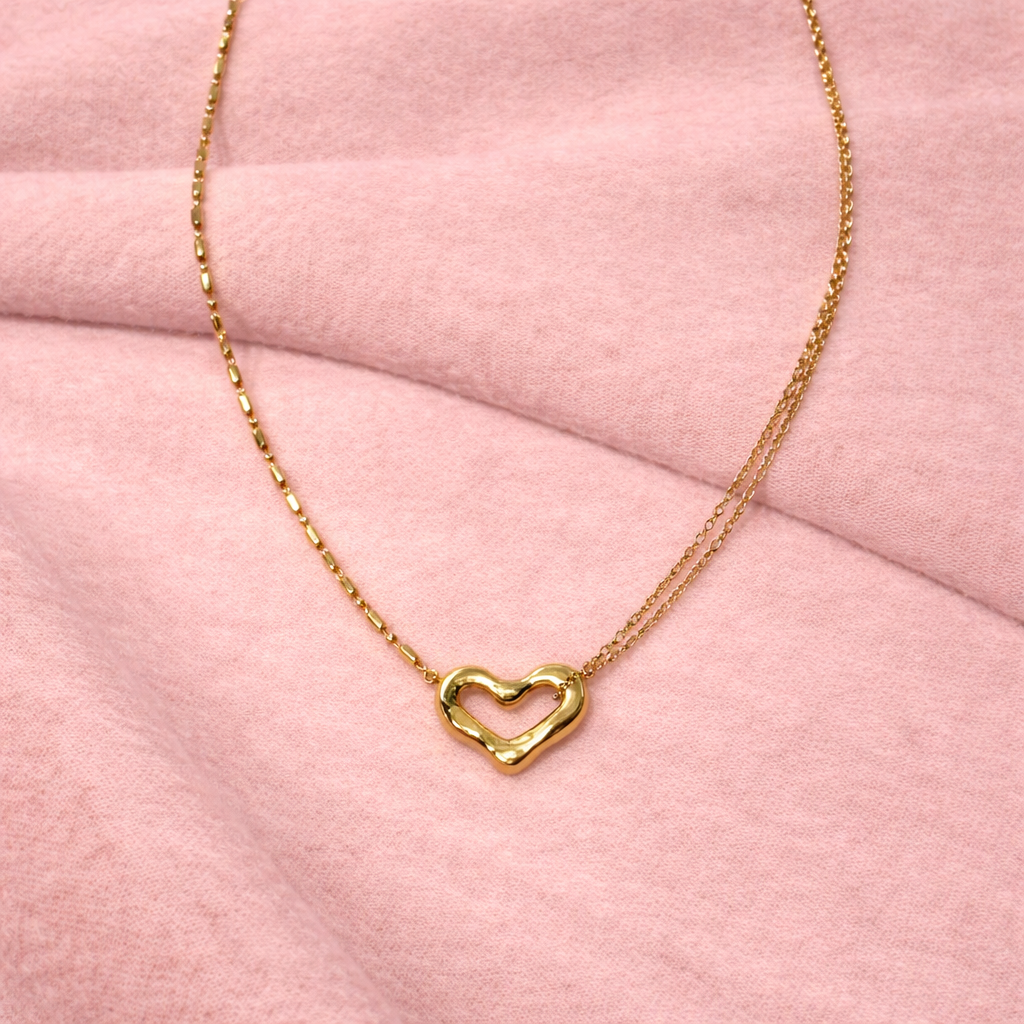Gold Heart Pendant Necklace