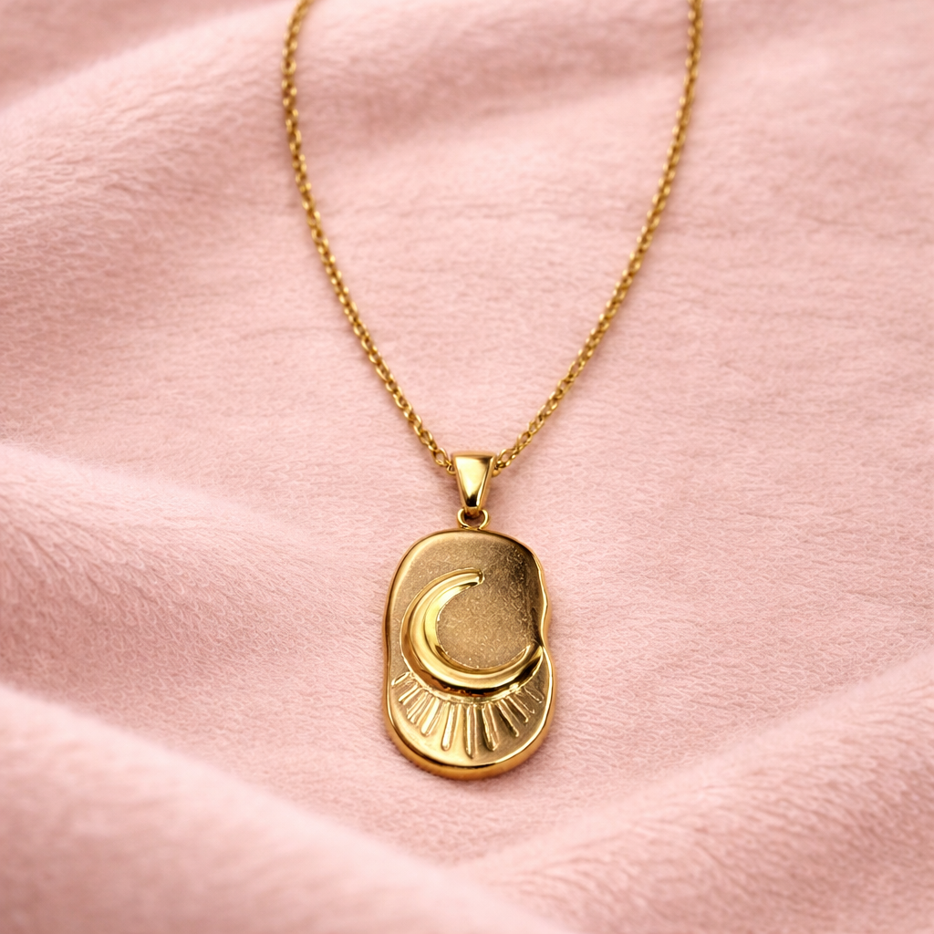 Gold Organic Stone double face Necklace