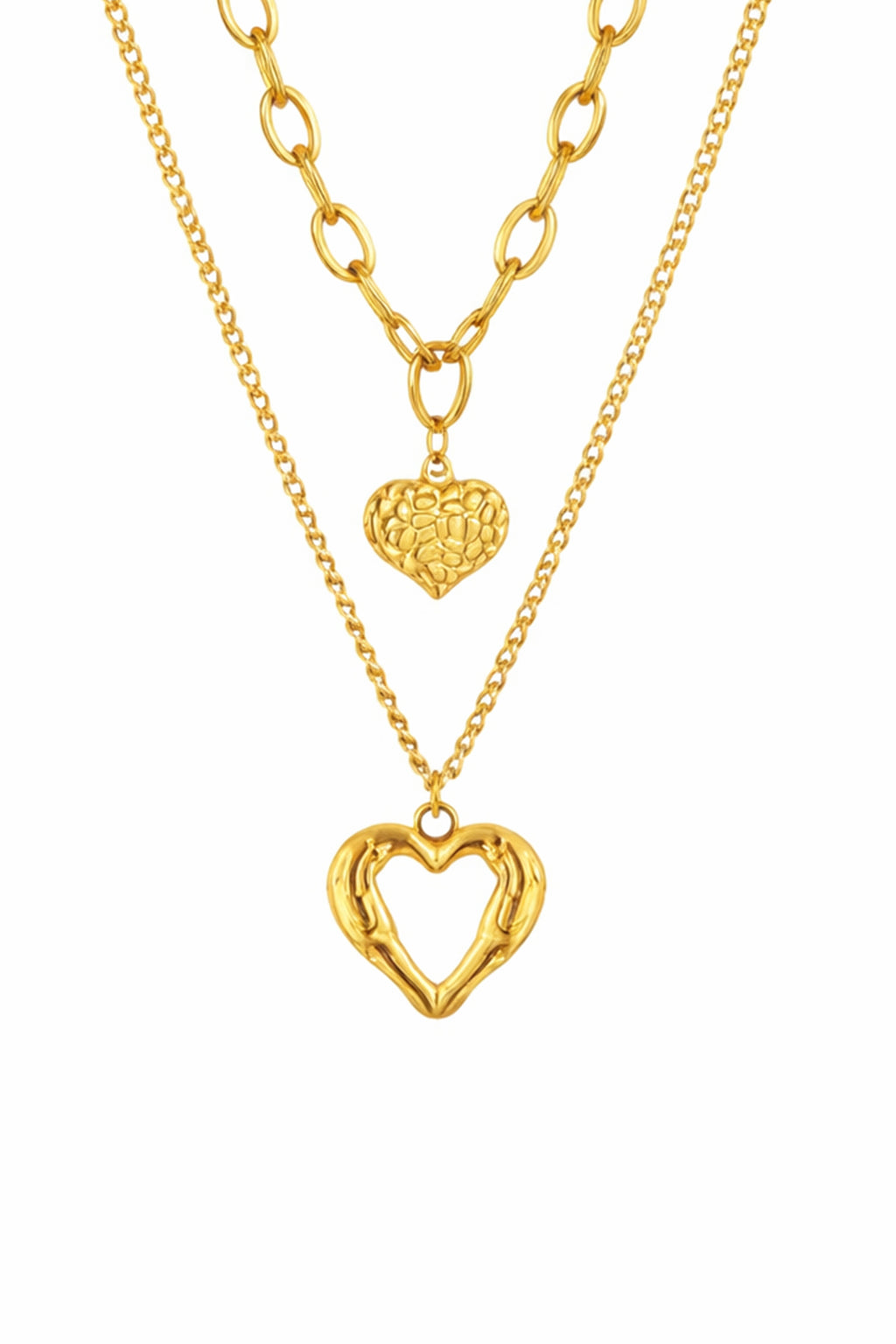 Gold Layered Heart Necklace
