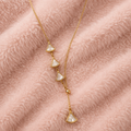 Gold Fan-Shaped Pendant Necklace