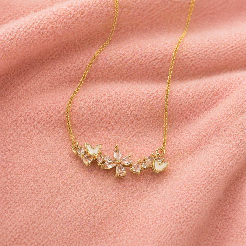 Flower Heart Necklace