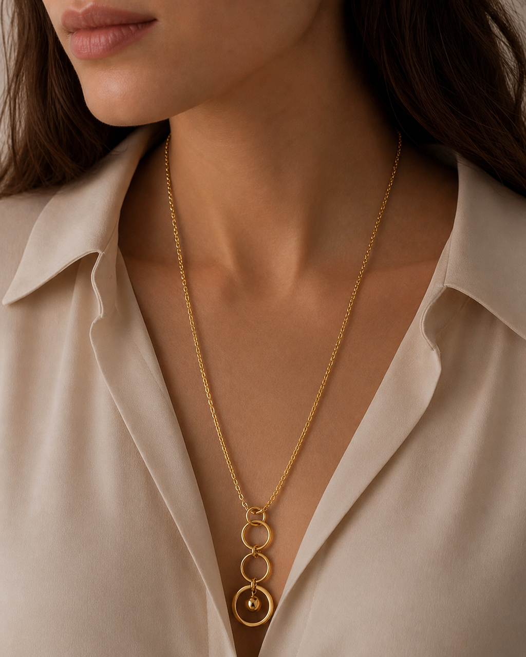 Interlocking Circle Pendant Necklace
