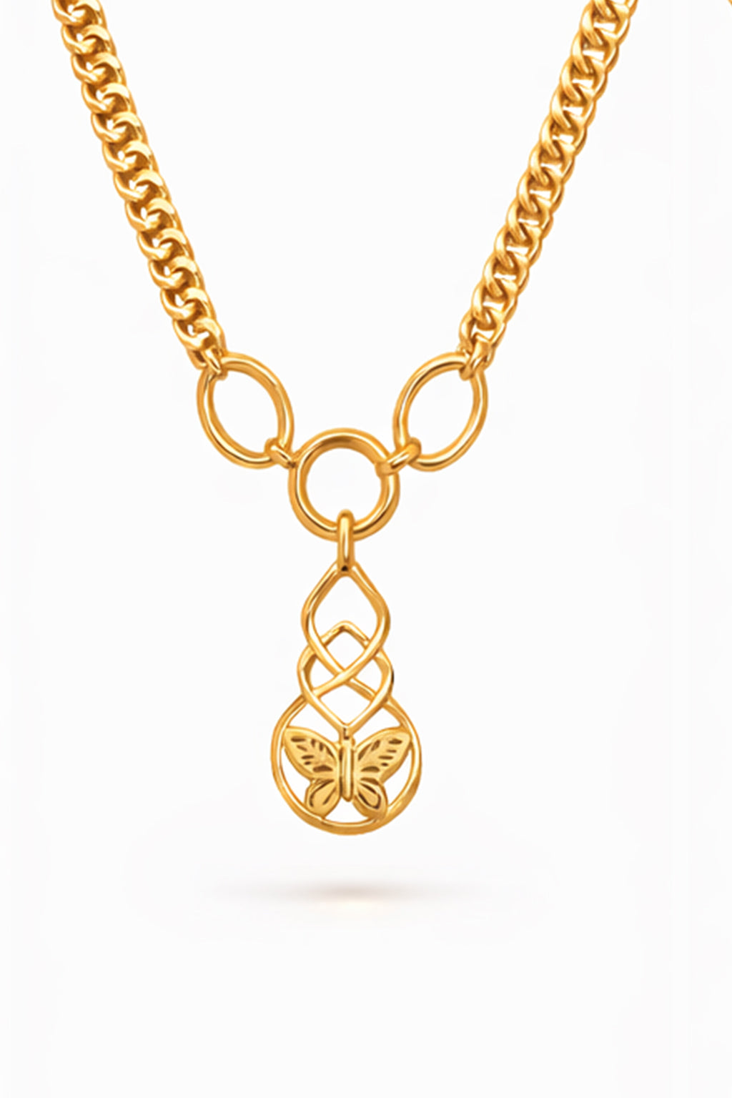 Gold Butterfly Pendant Necklace