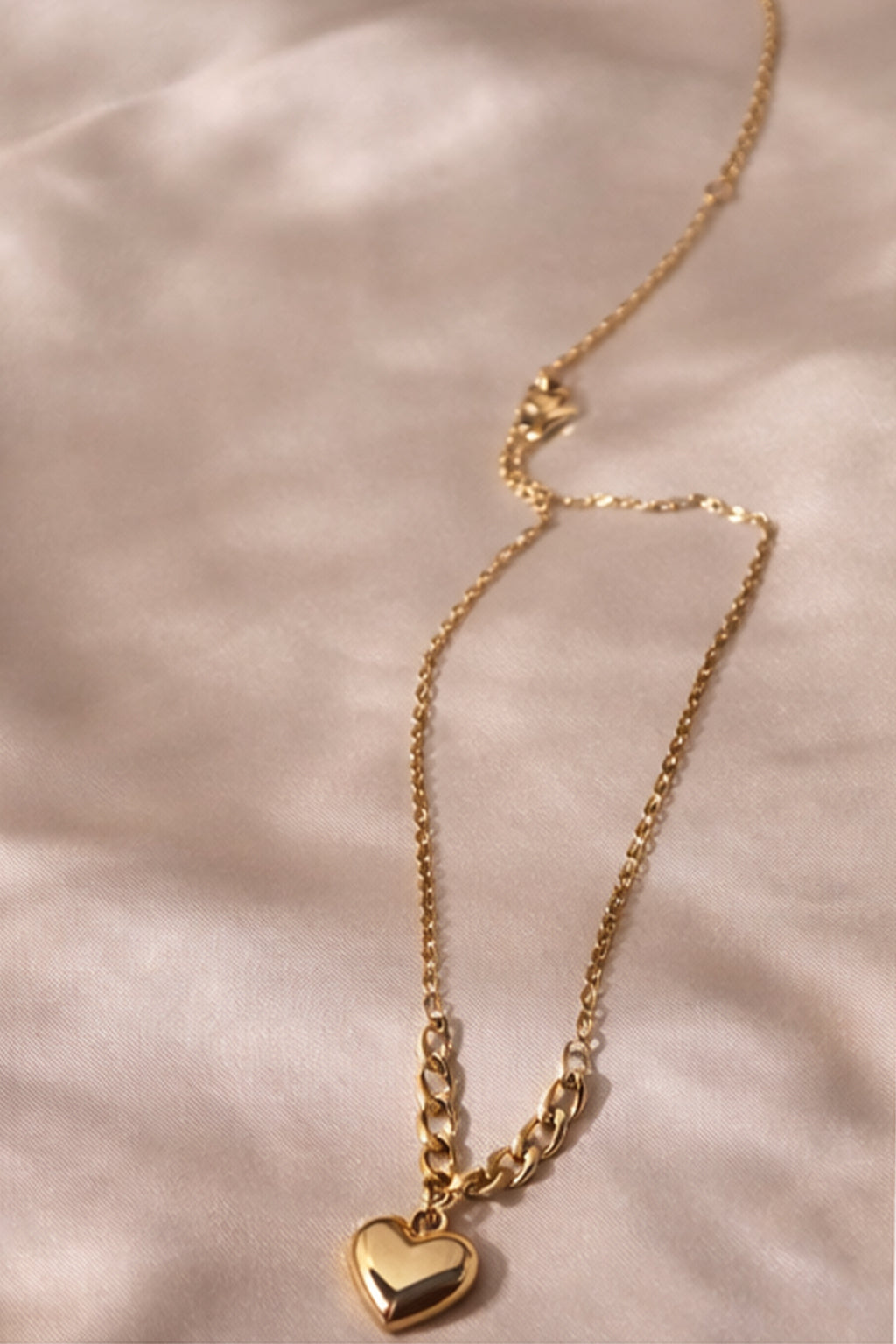 Gold Heart Pendant Necklace