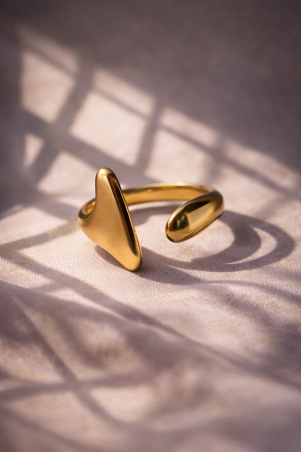Gold Abstract Open Ring