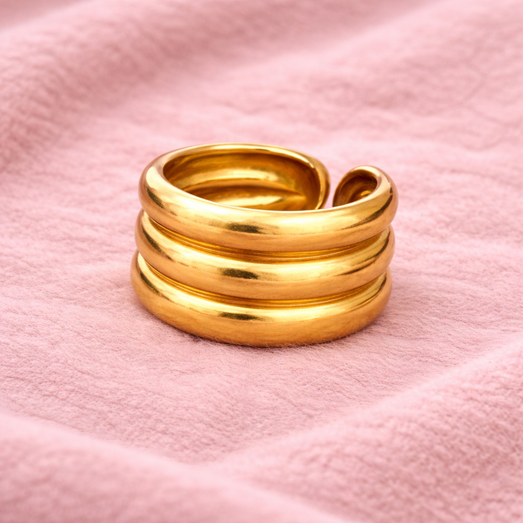 Triple Band Gold Wrap Ring