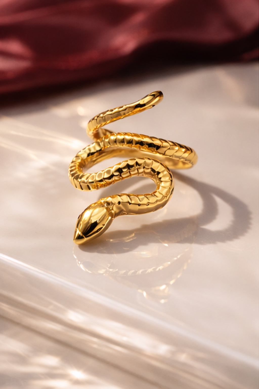 Gold Snake Chain Ring