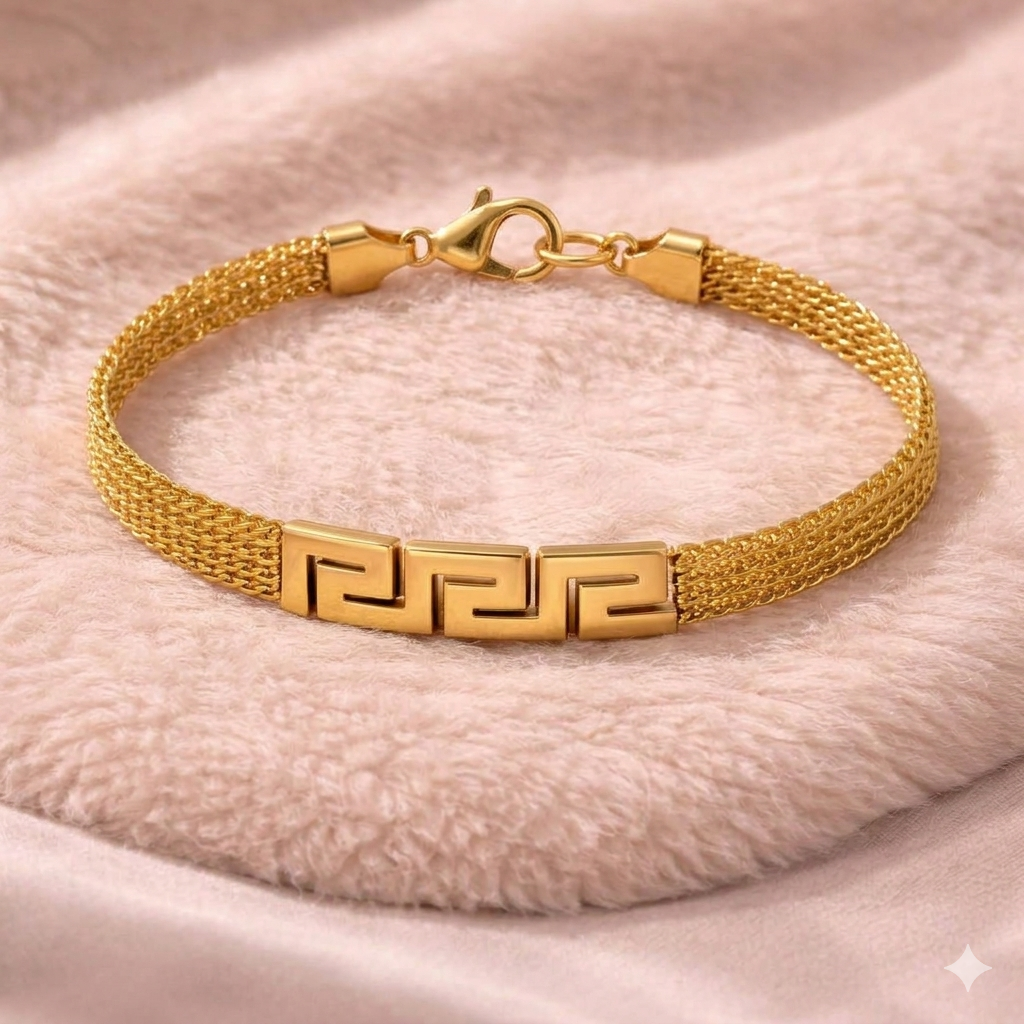 Gold Greek Key Bracelet