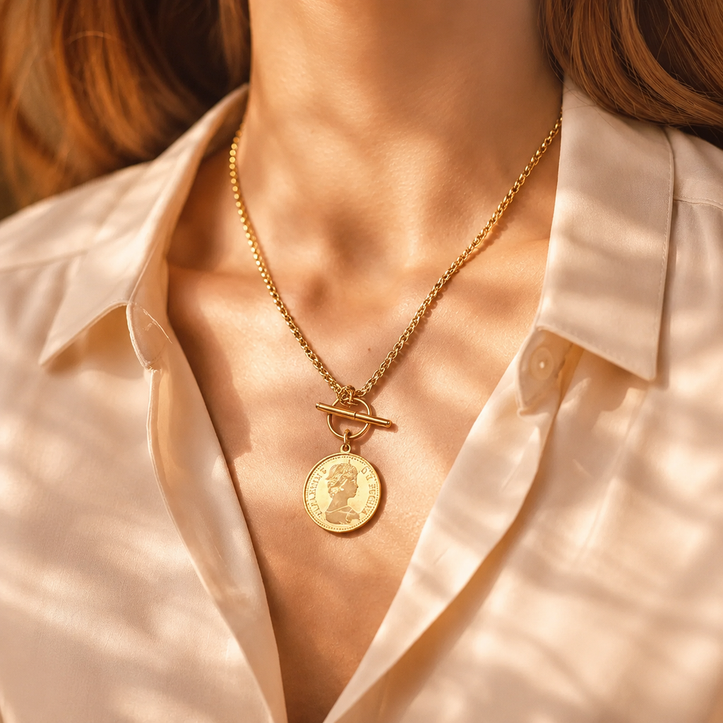 Gold Vintage Coin Necklace