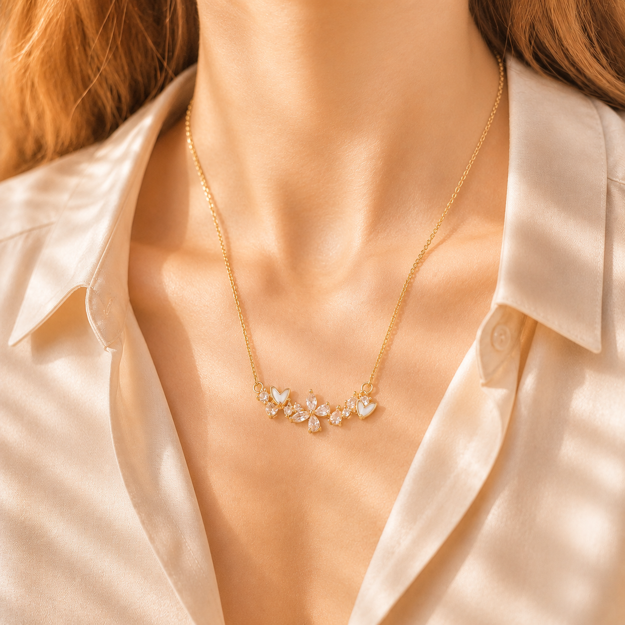 Flower Heart Necklace
