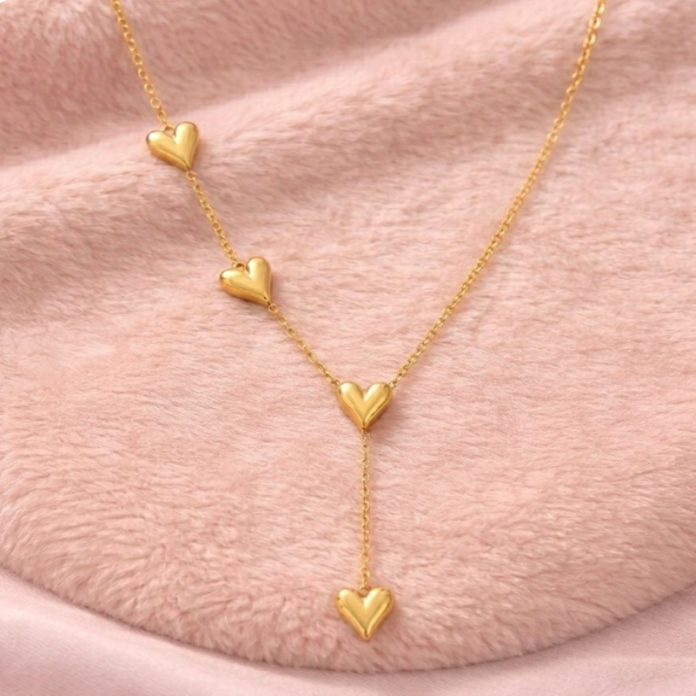 Gold Multi Heart Necklace